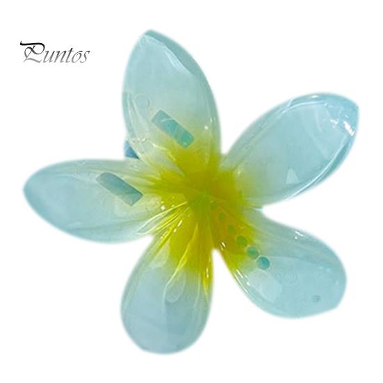 Летняя заколка для волос в форме цветка с когтями, противоскользящая заколка для волос с прочным захватом на затылке, повседневная одежда синий