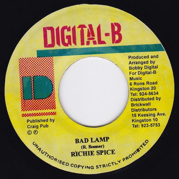 7inch Record RICHIE SPICE - Bad Lamp NONE Digital-B 2005 Jamaica Reggae, Ska & Dub Used
7inch Record RICHIE SPICE - Bad Lamp NONE Digital-B 2005 Jamaica Reggae, Ska & Dub Used