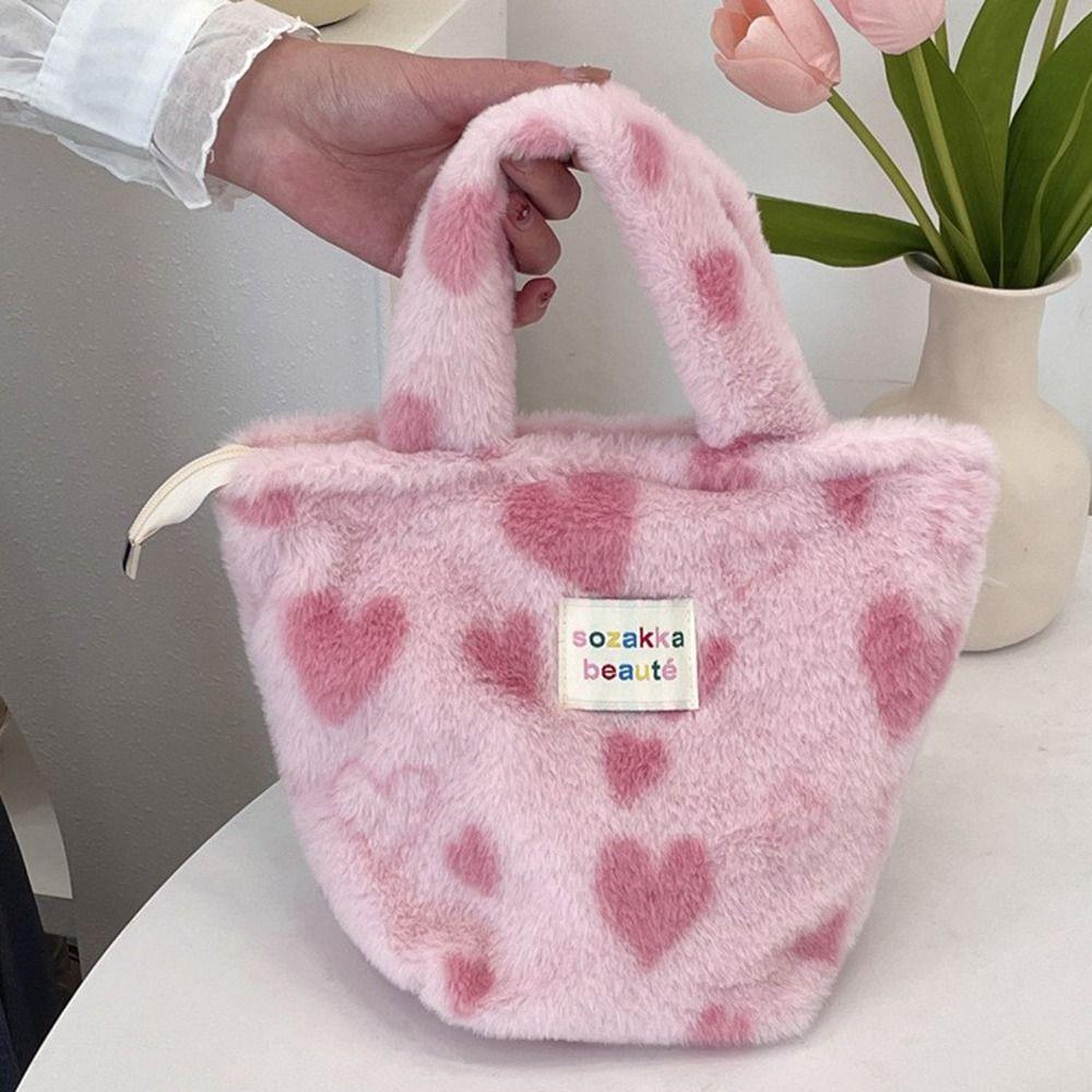 Soft Leopard Print Bucket Bag Heart Pattern Wrist Bag Simple Plush Handbag Students Style L
Soft Leopard Print Bucket Bag Heart Pattern Wrist Bag Simple Plush Handbag Students Style L