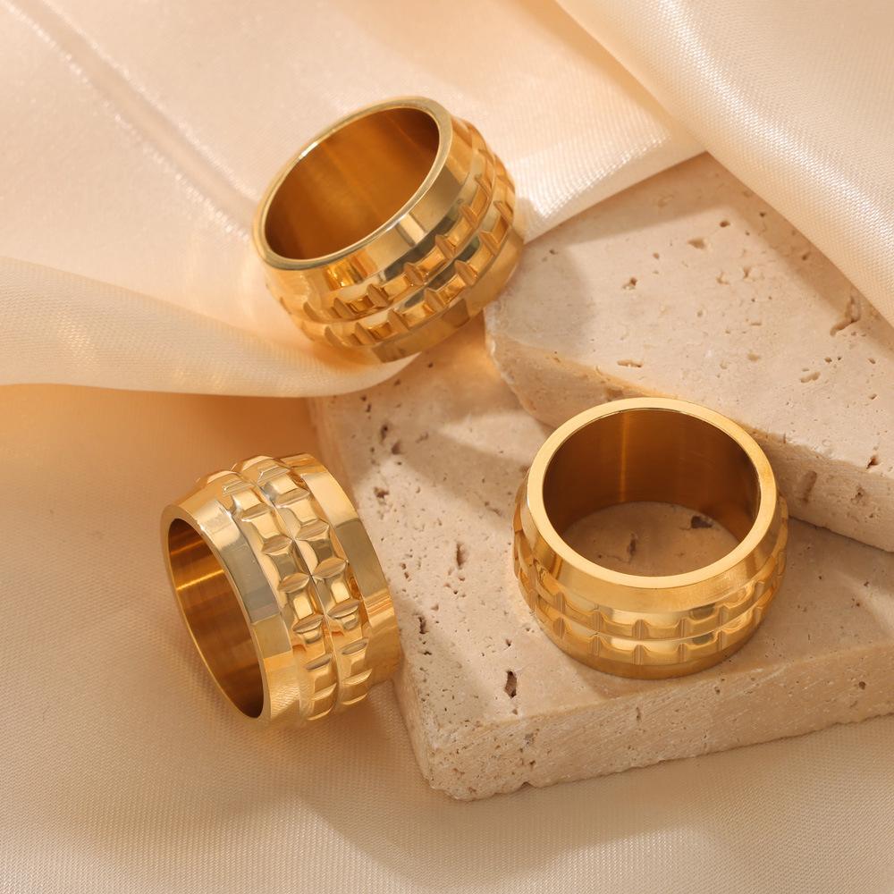 New Fashionable Versatile Titanium Steel Plated 18K Gold Personalized Simple Ring Niche Texture Ring Jewelry
New Fashionable Versatile Titanium Steel Plated 18K Gold Personalized Simple Ring Niche Texture Ring Jewelry