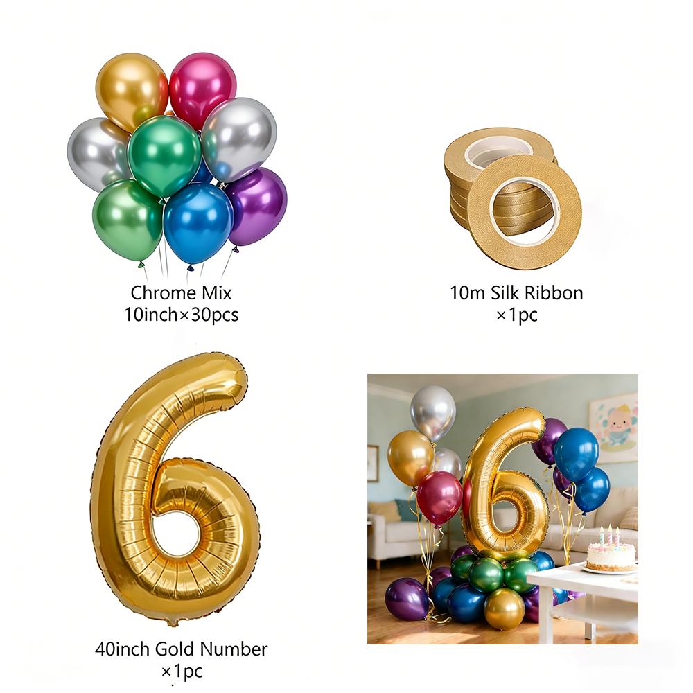 40inch Gold Number Foil Balloons Set Happy Birthday Party Decorations Kids Boy Girl 0-9 Year Old 10inch Chrome Metal Balloon 1set
40inch Gold Number Foil Balloons Set Happy Birthday Party Decorations Kids Boy Girl 0-9 Year Old 10inch Chrome Metal Balloon 1set