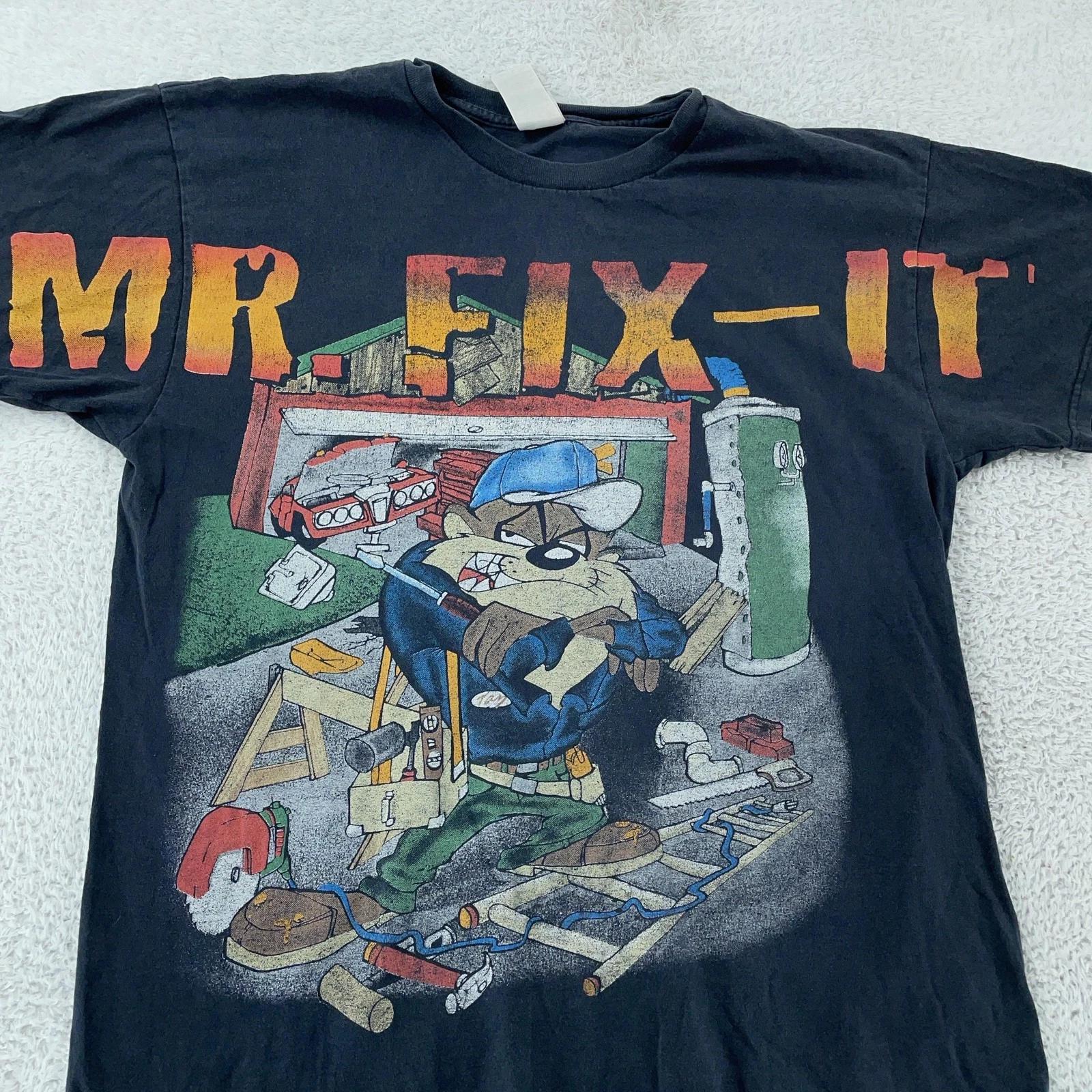 Vintage Looney Tunes Taz Big Print T-Shirt Mens Black Mr. Fix-It Cartoon 90s L
Vintage Looney Tunes Taz Big Print T-Shirt Mens Black Mr. Fix-It Cartoon 90s L