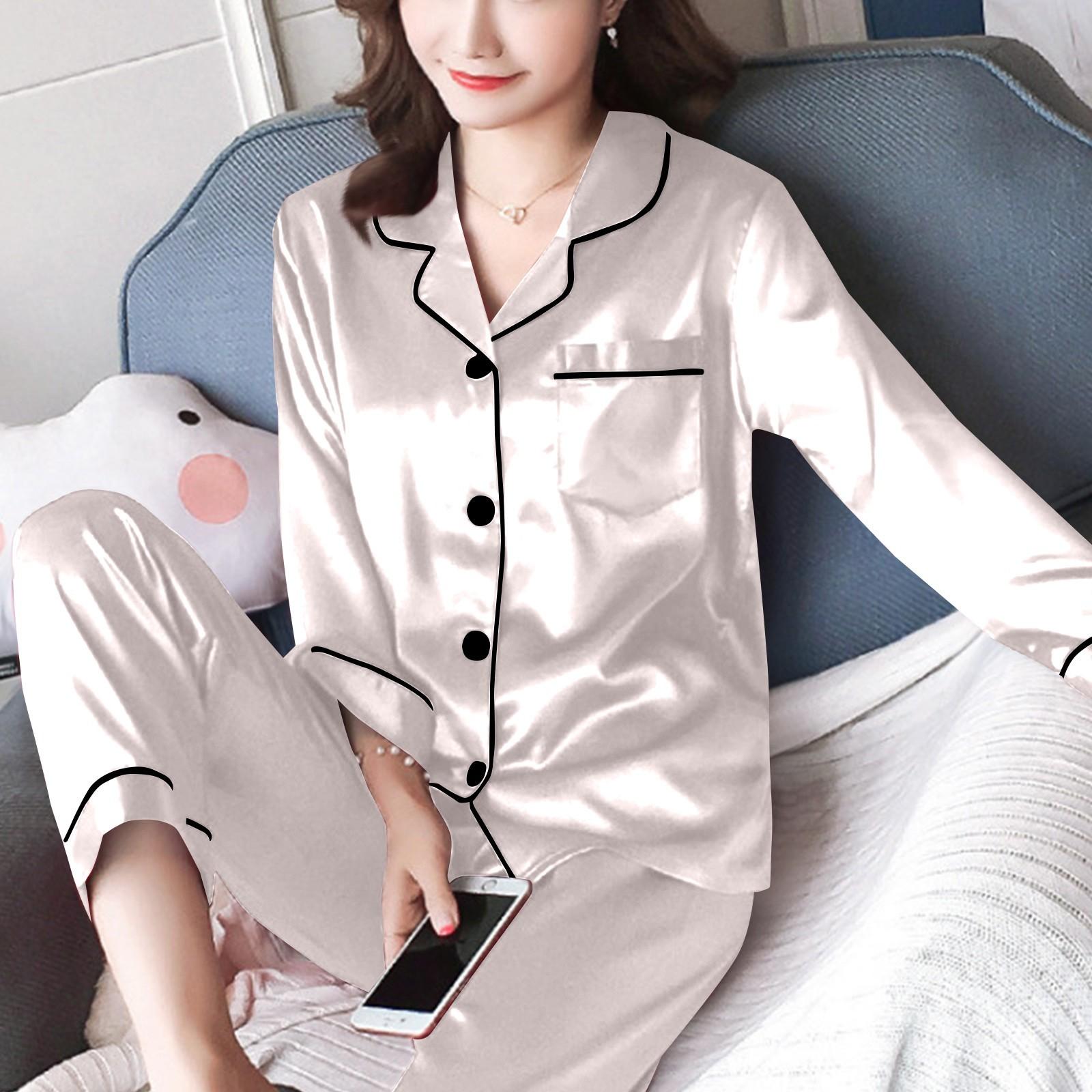 Женский повседневный кардиган с длинным рукавом, пижамный комплект, домашняя одежда из шелка, комплект из двух предметов XL белый
Женский повседневный кардиган с длинным рукавом, пижамный комплект, домашняя одежда из шелка, комплект из двух предметов XL белый