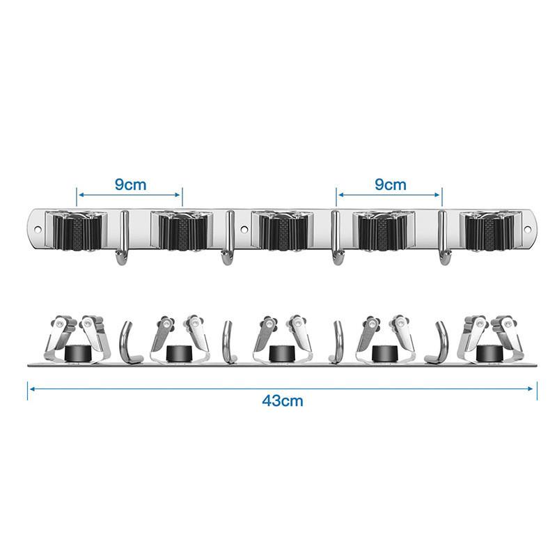 Stainless Steel Mop Holder Wall Mount With Nodrill And Strong Clamps For Bathroom Storage Sliver
Stainless Steel Mop Holder Wall Mount With Nodrill And Strong Clamps For Bathroom Storage Sliver