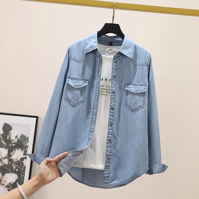Women s Slim-Fit Tencel Denim Long Sleeve Shirt - Wrinkle-Resistant, Lightweight, Heavy Drape, Perfect for Spring and Autumn. XL (116-129 jin) світло-синій колір
Women s Slim-Fit Tencel Denim Long Sleeve Shirt - Wrinkle-Resistant, Lightweight, Heavy Drape, Perfect for Spring and Autumn. XL (116-129 jin) світло-синій колір