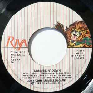 7inch Record JOHN COUGAR MELLENCAMP - Crumblin Down 8144857 PolyGram, Riva 1983 US Rock Used
7inch Record JOHN COUGAR MELLENCAMP - Crumblin Down 8144857 PolyGram, Riva 1983 US Rock Used