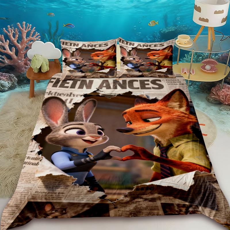 Zootopia Duvet Cover Set Anime Judy Nick Bedding Set with 2 Pillowcase Comforter Cover Children Bedroom Decor Gifts 135x200cm
Zootopia Duvet Cover Set Anime Judy Nick Bedding Set with 2 Pillowcase Comforter Cover Children Bedroom Decor Gifts 135x200cm