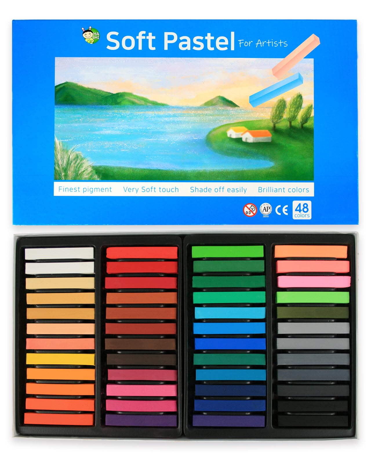 HASHI Professional Soft Pastel Set Chalk Pastel Color мягкие длинные пастели Для профессионалов (48 цветов) Нетоксичный -
HASHI Professional Soft Pastel Set Chalk Pastel Color мягкие длинные пастели Для профессионалов (48 цветов) Нетоксичный -