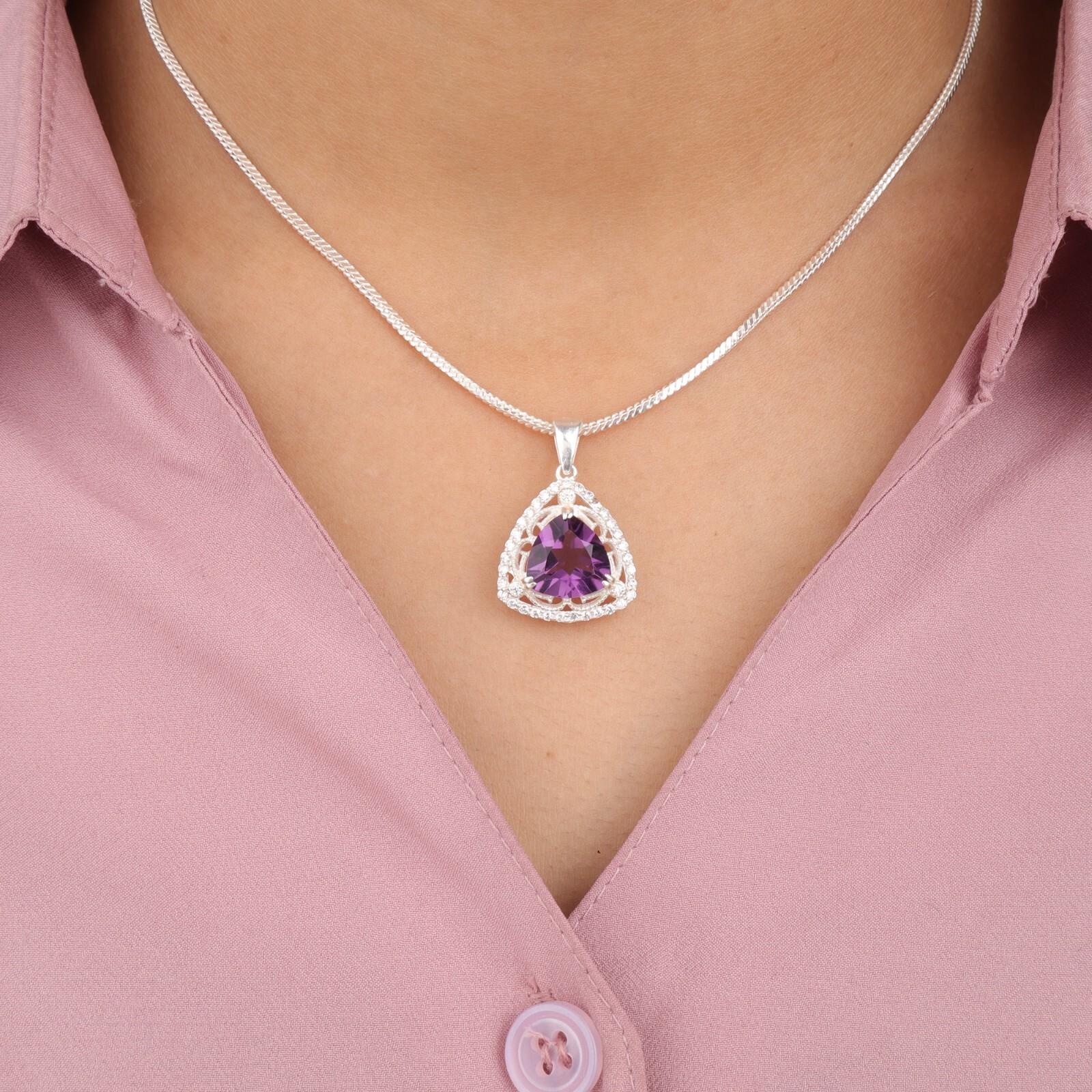 Amethyst Gemstone 925 Sterling Silver Jewelry Fashionable Zircon Pendant 0.99 CZP-8-12
Amethyst Gemstone 925 Sterling Silver Jewelry Fashionable Zircon Pendant 0.99 CZP-8-12