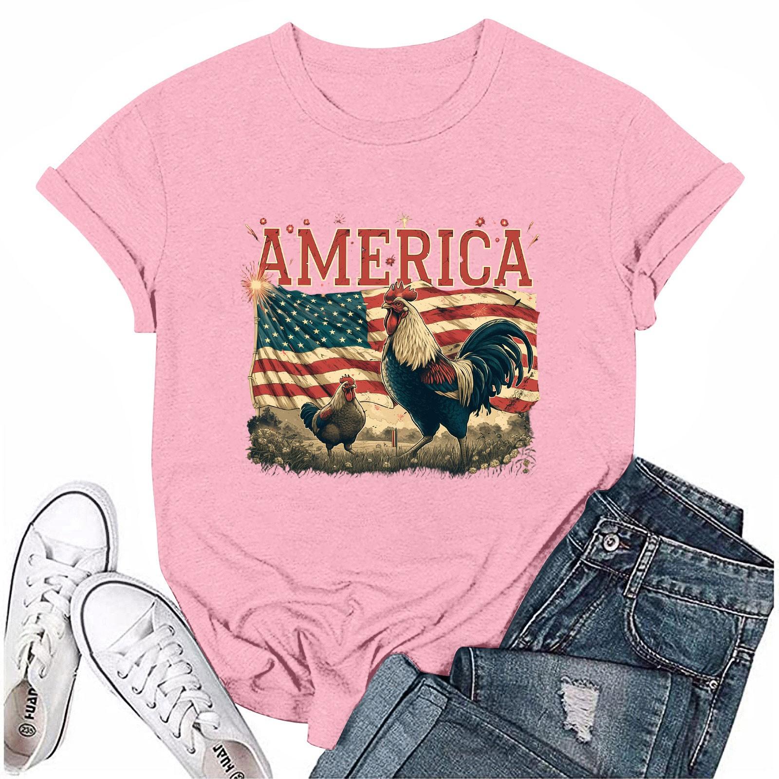 Women s Round Neck Casual Independence Day Printed Short Sleeve T-Shirt Top XXL рожевий
Women s Round Neck Casual Independence Day Printed Short Sleeve T-Shirt Top XXL рожевий