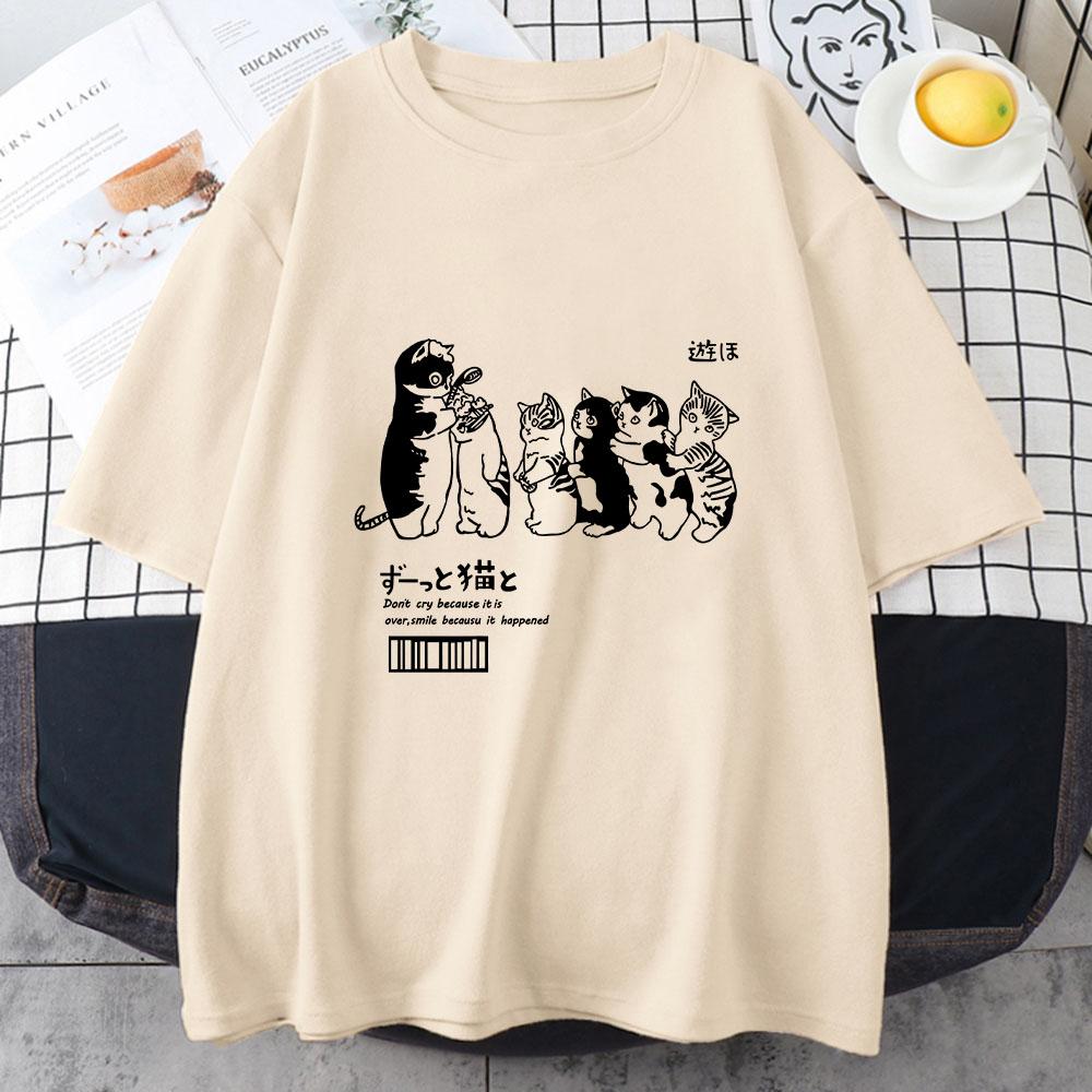 Japanese Kanji Cat T Shirt Short Sleeve Womens Tops 2026 Summer Couples Loose Fashion Tees Korean Style S
Japanese Kanji Cat T Shirt Short Sleeve Womens Tops 2026 Summer Couples Loose Fashion Tees Korean Style S