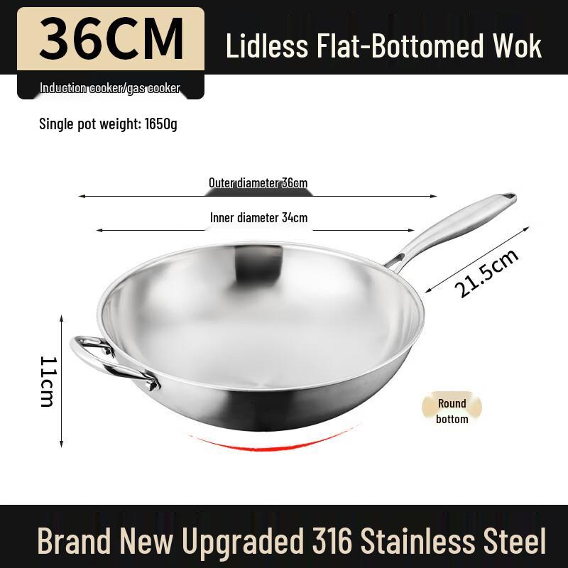 Hantun 316 Stainless Steel Round Bottom Wok
Hantun 316 Stainless Steel Round Bottom Wok