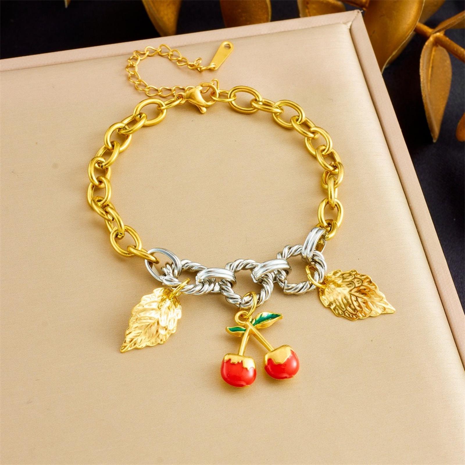 Octopus Starfish Imitation Pearl Cherry Charm Bracelets Chain 304 Stainless Steel Women Stylish Summer Jewelry Gift Wholesale
Octopus Starfish Imitation Pearl Cherry Charm Bracelets Chain 304 Stainless Steel Women Stylish Summer Jewelry Gift Wholesale
