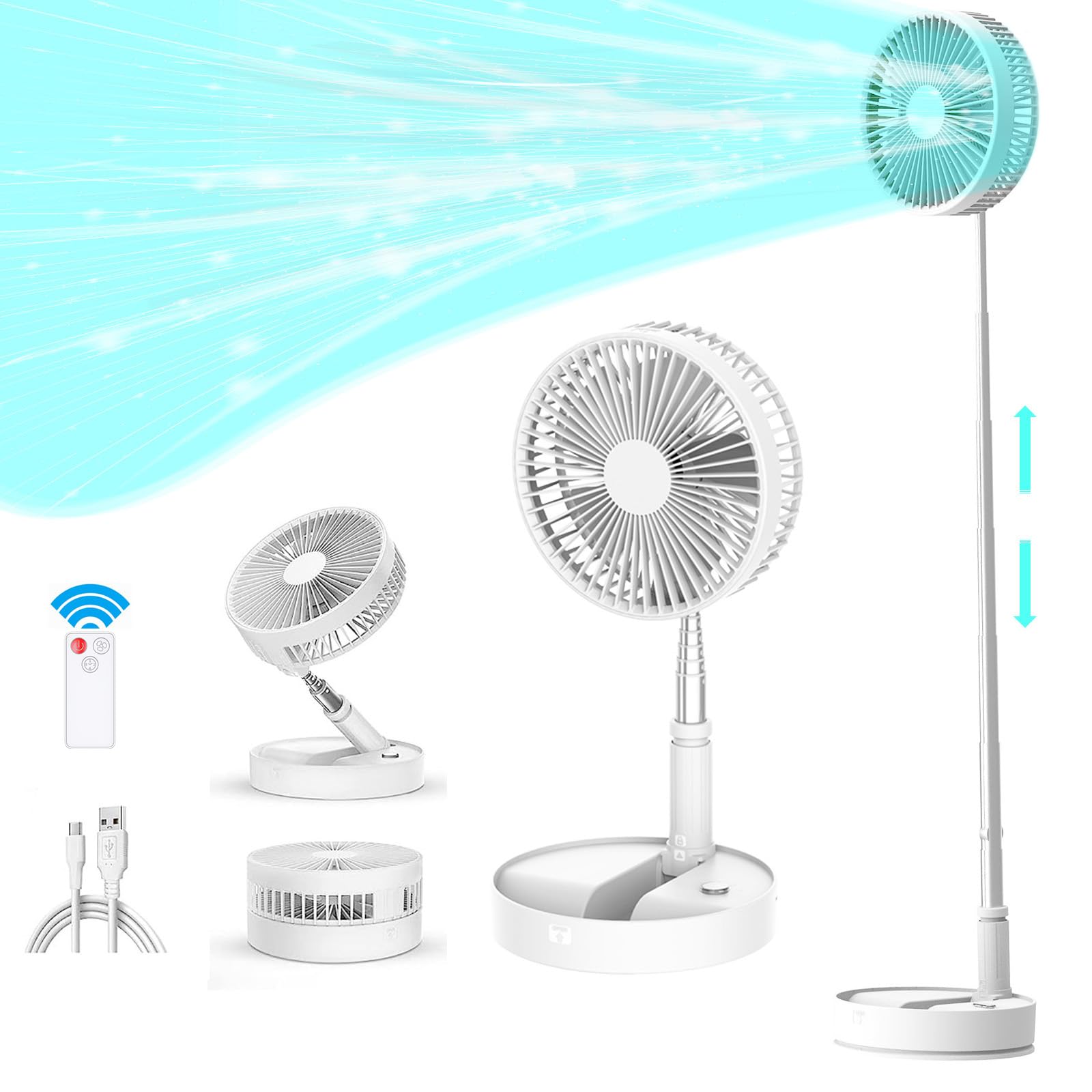 Greheywos P9S Cordless Foldable Fan with Adjustable Height and Remote Control and Timing 7200mAh Rechargeable 4 Speed Perfect for and the Office
Greheywos P9S Cordless Foldable Fan with Adjustable Height and Remote Control and Timing 7200mAh Rechargeable 4 Speed Perfect for and the Office