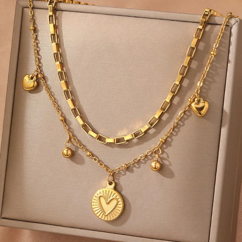 Fashion Classic Chain Shaped Heart-shaped Circular Pendant Necklace, Double Layered Design for Women s Holiday Accessories
Fashion Classic Chain Shaped Heart-shaped Circular Pendant Necklace, Double Layered Design for Women s Holiday Accessories