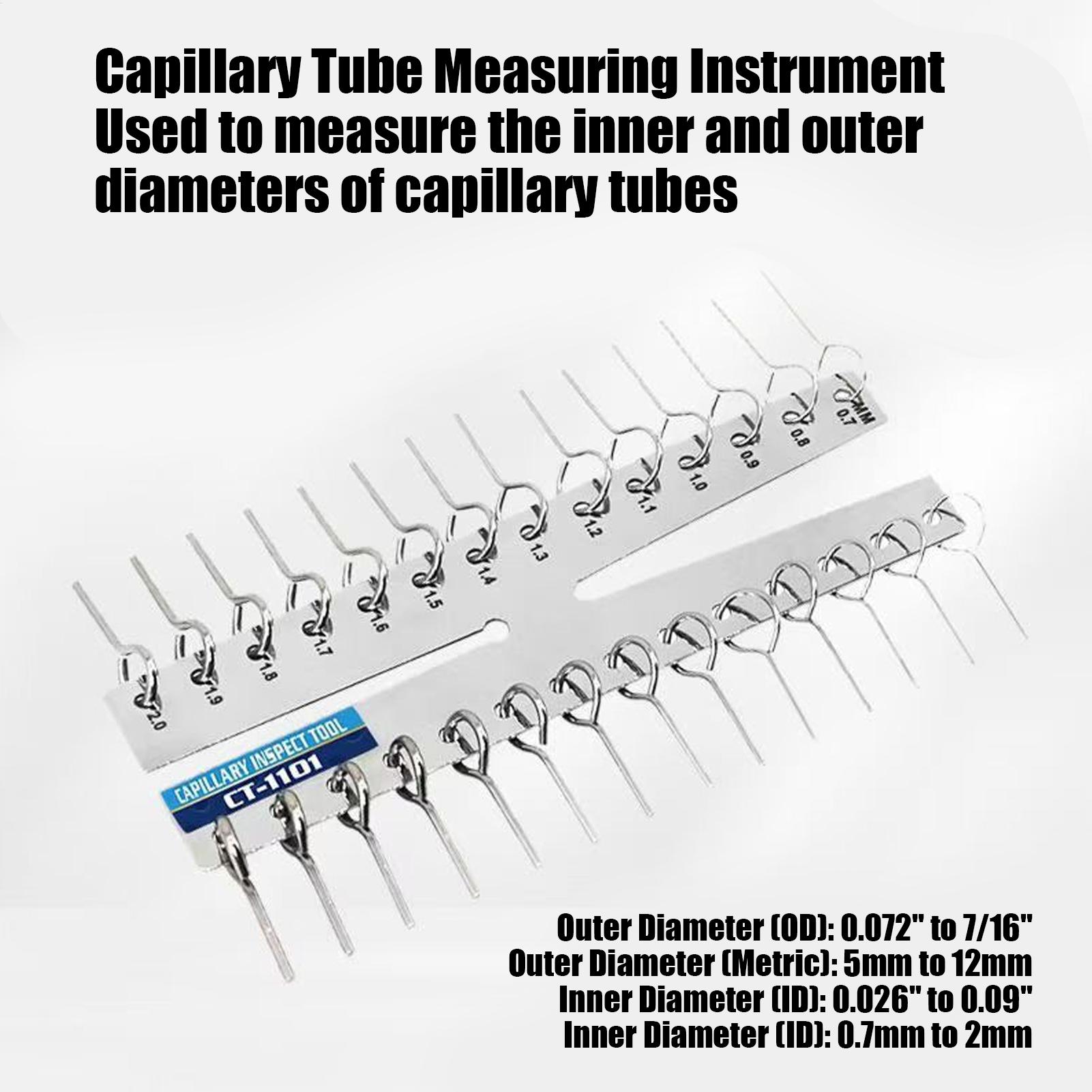 Stainless Steel Capillary Tube Gauge Metric Imperial Double Marked Cap Copper Tube Gauge For Measuring Copper Tube Diameter CN
Stainless Steel Capillary Tube Gauge Metric Imperial Double Marked Cap Copper Tube Gauge For Measuring Copper Tube Diameter CN