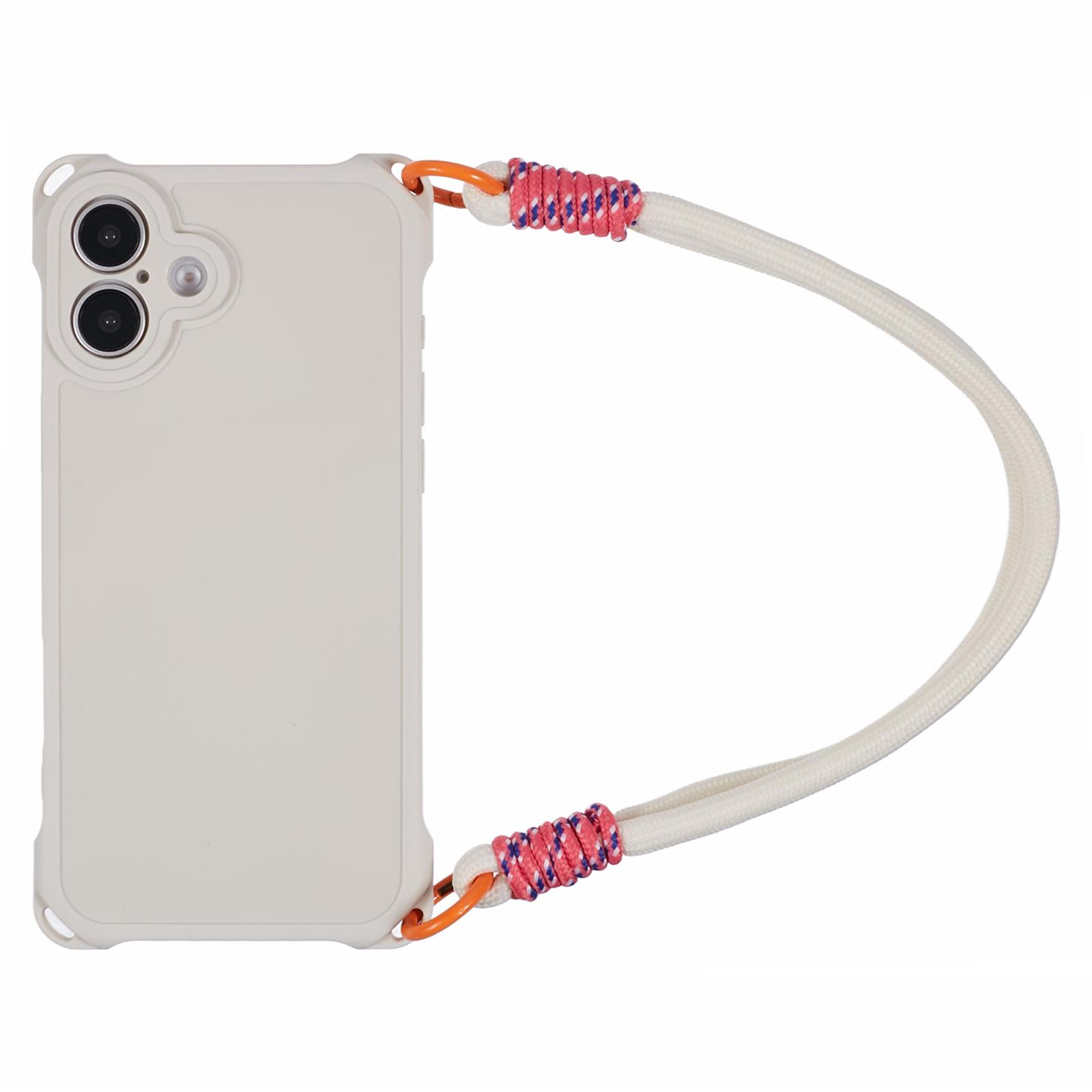 For iPhone 16 Case Reinforced Corner Shockproof TPU Phone Cover with Wrist Strap White
For iPhone 16 Case Reinforced Corner Shockproof TPU Phone Cover with Wrist Strap White