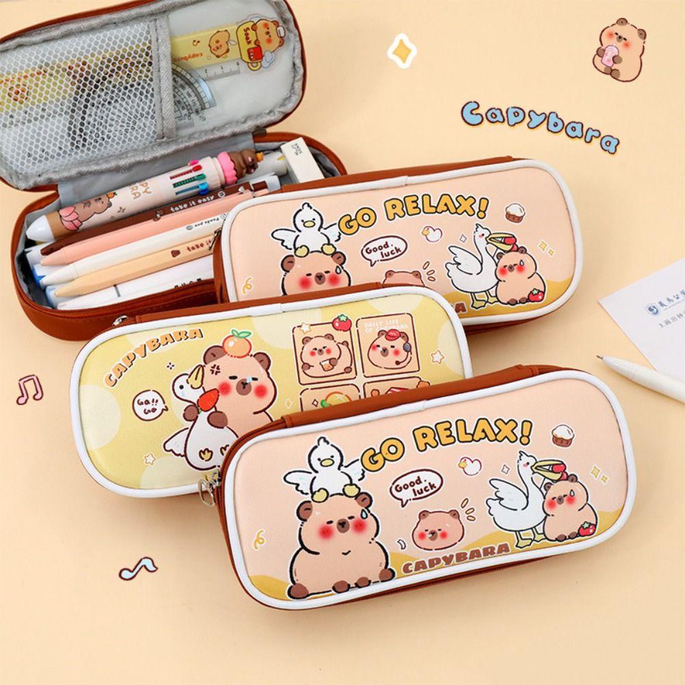 Waterproof Capibara Pencil Case PU Capibala Stationery Box Capibala Double Pen Bag School Style A
Waterproof Capibara Pencil Case PU Capibala Stationery Box Capibala Double Pen Bag School Style A