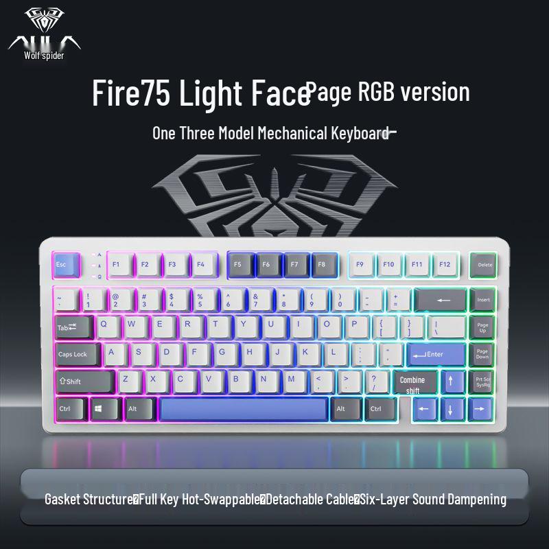 Tarantula Fire75 Aluminum Keycaps: Three-Mode Bluetooth/Wired Mechanical Gaming Keyboard
Tarantula Fire75 Aluminum Keycaps: Three-Mode Bluetooth/Wired Mechanical Gaming Keyboard