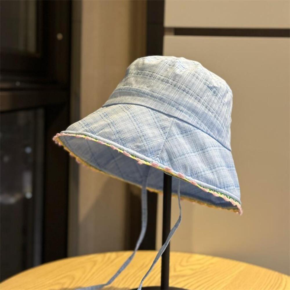 Plaid Lace Flower Bucket Hat Ribbon Sunshade Hat Portable Women Fisherman Hat Travel светло-синий
Plaid Lace Flower Bucket Hat Ribbon Sunshade Hat Portable Women Fisherman Hat Travel светло-синий
