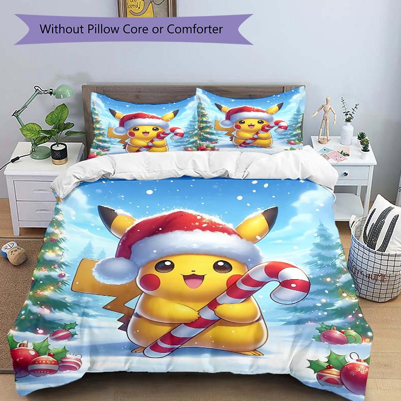 3pcs Christmas Pikachu Printed Quilt Set - Includes 1 Quilt Cover and 2 Pillowcases, Machine Washable - Suitable for All Seasons.L013 135x200cm
3pcs Christmas Pikachu Printed Quilt Set - Includes 1 Quilt Cover and 2 Pillowcases, Machine Washable - Suitable for All Seasons.L013 135x200cm