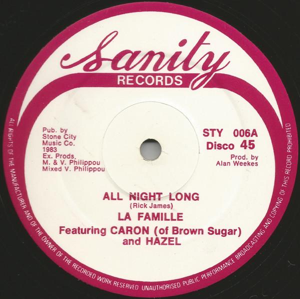 12inch Record LA FAMILLE - All Night Long STY006 SANITY 1983 UK Reggae, Ska & Dub Used
12inch Record LA FAMILLE - All Night Long STY006 SANITY 1983 UK Reggae, Ska & Dub Used