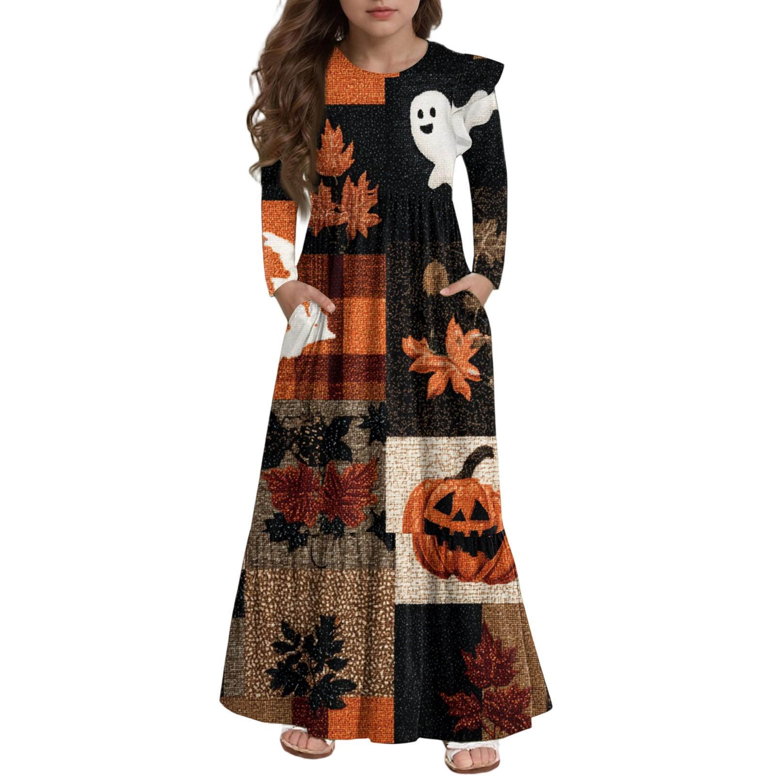 Girls Tiered Ruffle Dress Halloween Day - Long Sleeve Printed Maxi With Pockets 110 чорний
Girls Tiered Ruffle Dress Halloween Day - Long Sleeve Printed Maxi With Pockets 110 чорний