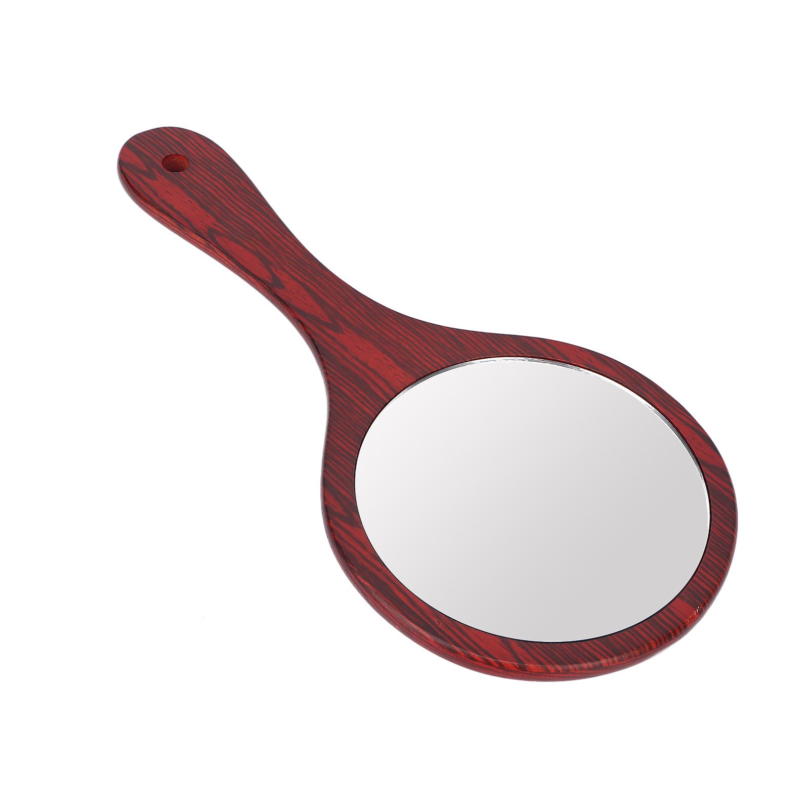 Vintage Handheld Mirror Wooden Handle Hanging Hole Makeup Hairdressing Mirror for Household Red
Vintage Handheld Mirror Wooden Handle Hanging Hole Makeup Hairdressing Mirror for Household Red