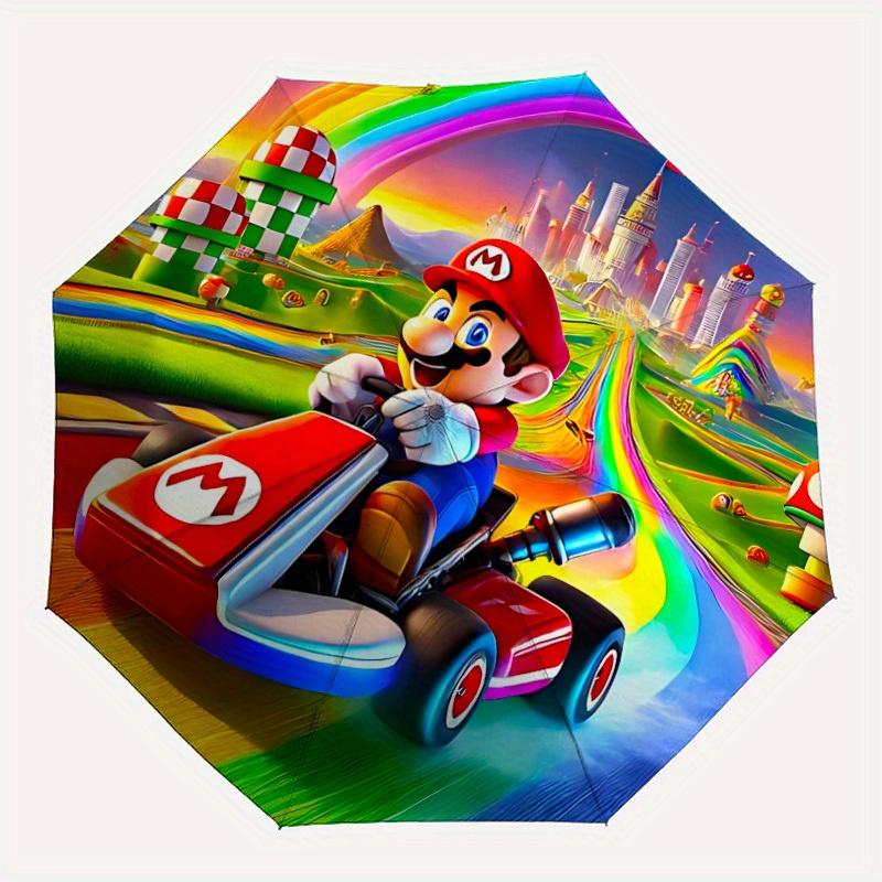 Mario Kart Rainbow Road Automatic Open/close Windproof Umbrella, Heavy-Duty Iron Frame, Folding Portable Design, Travel, Everyday Use 173
Mario Kart Rainbow Road Automatic Open/close Windproof Umbrella, Heavy-Duty Iron Frame, Folding Portable Design, Travel, Everyday Use 173