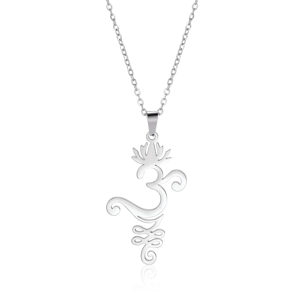Lotus Flower Yoga Pendant Necklace Stainless Steel Om Unalome Symbol Necklaces for Women Men Buddhist Amulet Jewelry
Lotus Flower Yoga Pendant Necklace Stainless Steel Om Unalome Symbol Necklaces for Women Men Buddhist Amulet Jewelry