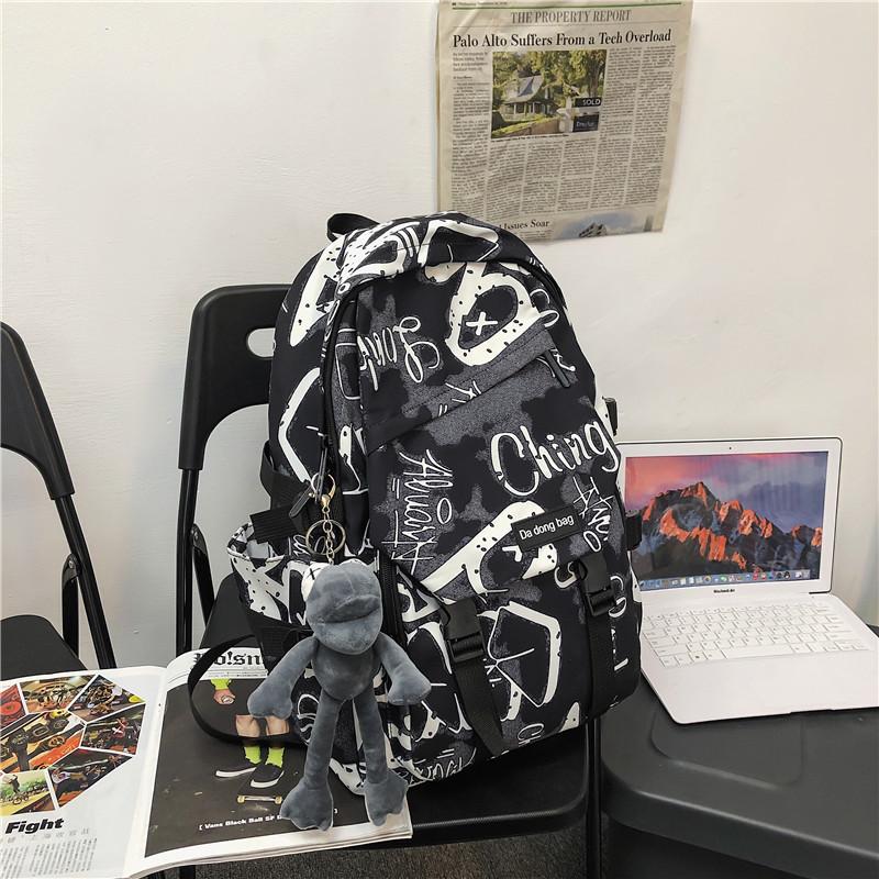 Trendy Graffiti Men s Backpack Large Capacity Waterproof Geometric Pattern College Student Bookbag чорний
Trendy Graffiti Men s Backpack Large Capacity Waterproof Geometric Pattern College Student Bookbag чорний