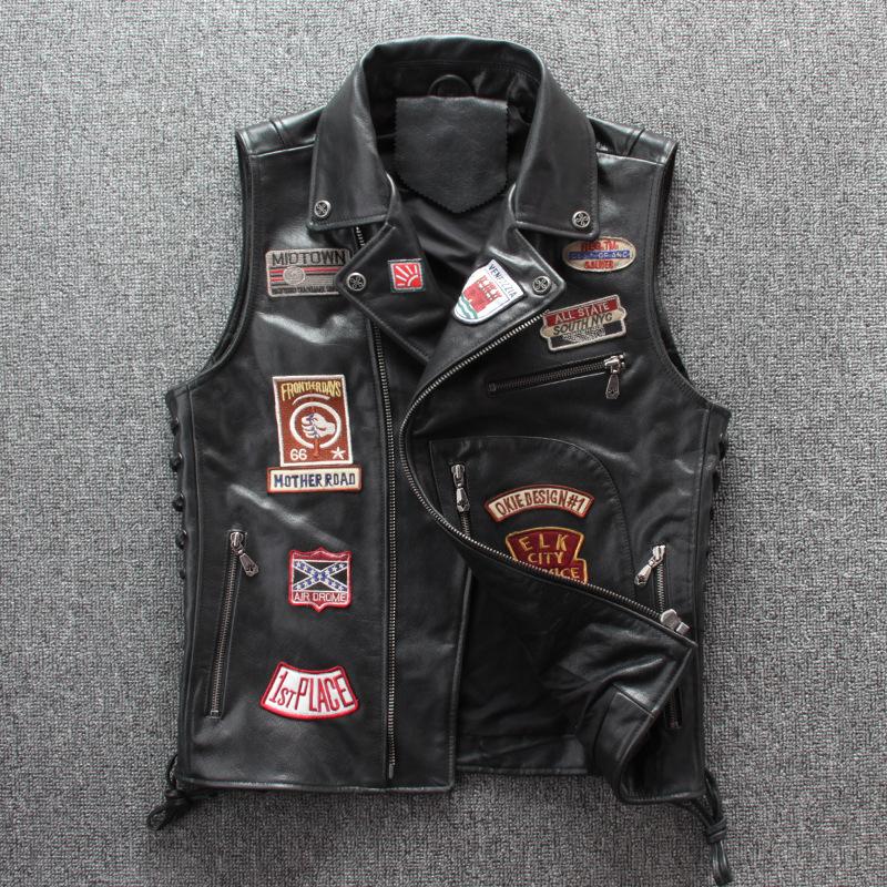 New Product: Genuine Leather Vest Top Layer Cowhide Embroidery Multi Label Harley Motorcycle Riding Clip Shoulder Jacket Trendy XXXL чорний
New Product: Genuine Leather Vest Top Layer Cowhide Embroidery Multi Label Harley Motorcycle Riding Clip Shoulder Jacket Trendy XXXL чорний