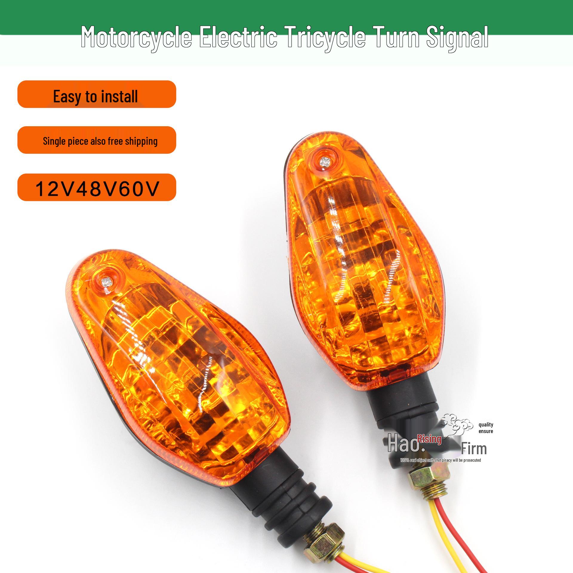 Electric Vehicle Turn Signal Indicator Light, 12V/48V/60V/72V, Flashing Tail Light for Motorcycles 12V Turn Signal Light/ each
Electric Vehicle Turn Signal Indicator Light, 12V/48V/60V/72V, Flashing Tail Light for Motorcycles 12V Turn Signal Light/ each