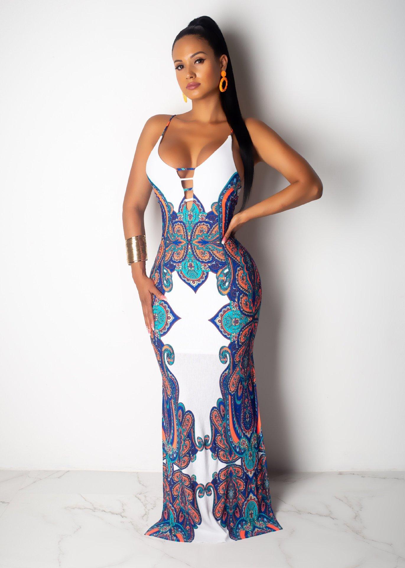 New European And American Ethnic Style Printing Casual Slim-Fitting Fishtail Sexy Suspender Floor-Mopping Long Dress XXL білий
New European And American Ethnic Style Printing Casual Slim-Fitting Fishtail Sexy Suspender Floor-Mopping Long Dress XXL білий