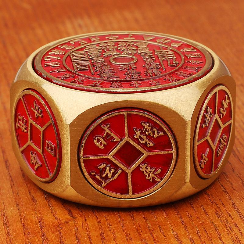 Brass Rotating Copper Coin Wealth-Attracting Ornament with Red Oil and Five Emperors Coins
Brass Rotating Copper Coin Wealth-Attracting Ornament with Red Oil and Five Emperors Coins