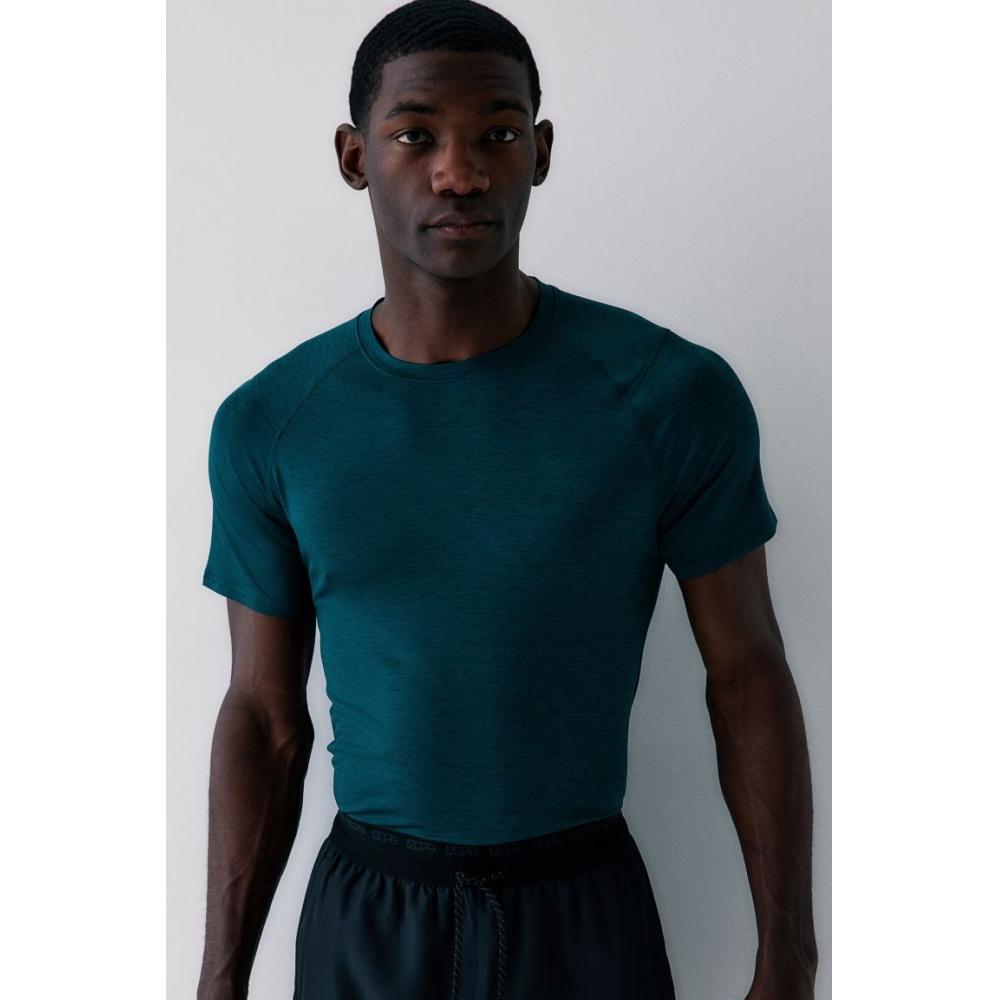 Футболка для тренировок HM DryMove Muscle Fit Pro, темно-бирюзовая 
Футболка для тренировок HM DryMove Muscle Fit Pro, темно-бирюзовая