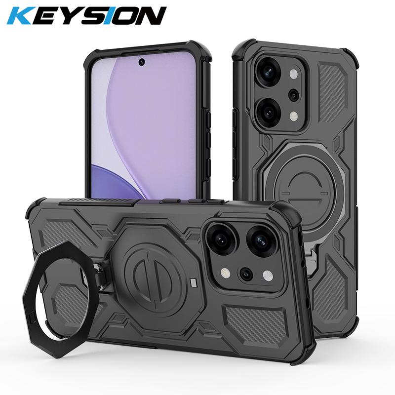 KEYSION Shockproof Magnetic Case for OPPO Reno14 Pro 5G Silicone+PC Upright Live Metal Ring Stand Phone Cover for OPPO Reno14 5G for OPPO Reno14 5G чорний
KEYSION Shockproof Magnetic Case for OPPO Reno14 Pro 5G Silicone+PC Upright Live Metal Ring Stand Phone Cover for OPPO Reno14 5G for OPPO Reno14 5G чорний