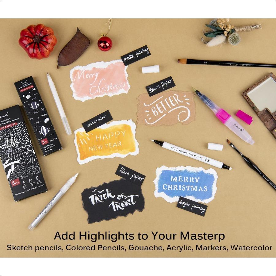 Набор белых ручек 5 штук 1 мм белые гелевые ручки двухсторонние акриловые маркеры с кисточкой для рисования и скетчинга на черной бумаге United States
Набор белых ручек 5 штук 1 мм белые гелевые ручки двухсторонние акриловые маркеры с кисточкой для рисования и скетчинга на черной бумаге United States