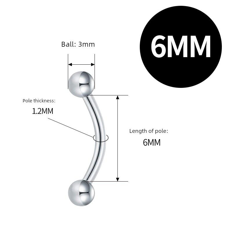 925 Sterling Silver Eyebrow Ring Belly Button Ring Belly Button Stud Navel Stud Belly Nail Mini No Burden Fashion Anti-Allergy 3mm Ball Radian Rod Thickness 1.2mm Long 6mm Rod
925 Sterling Silver Eyebrow Ring Belly Button Ring Belly Button Stud Navel Stud Belly Nail Mini No Burden Fashion Anti-Allergy 3mm Ball Radian Rod Thickness 1.2mm Long 6mm Rod