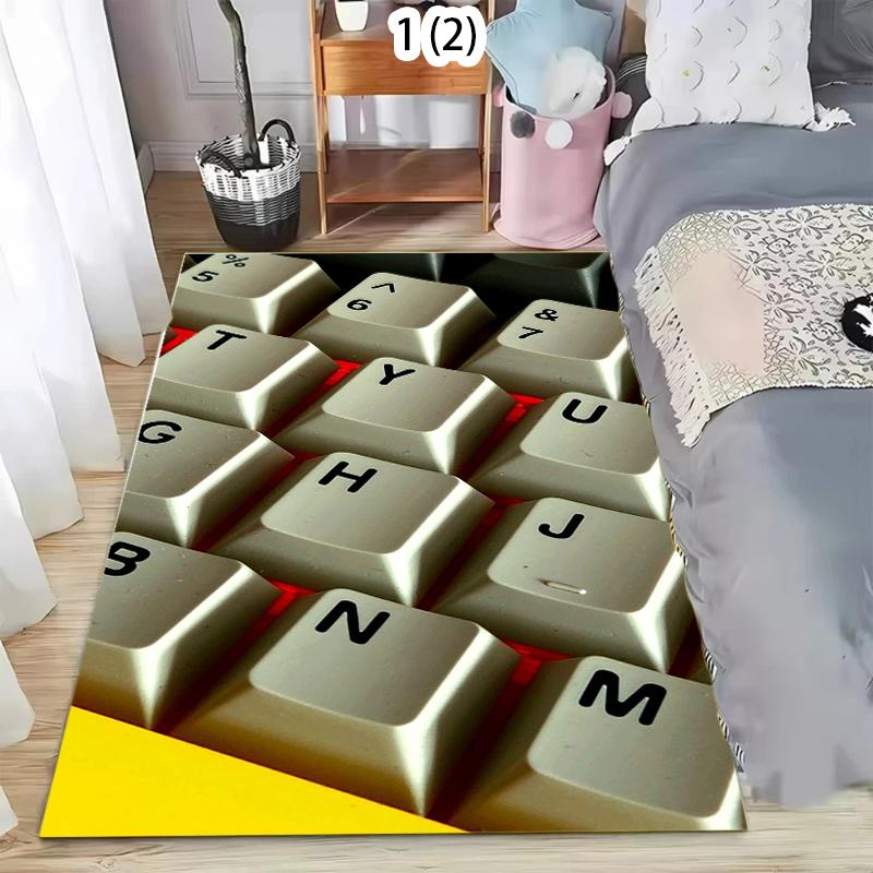 Area Rug Non-Slip 2D Keyboard Keycap Pattern Carpet Colorful Gaming Decor for Bedroom Game Room Office Washable Soft Floormat 40X60cm
Area Rug Non-Slip 2D Keyboard Keycap Pattern Carpet Colorful Gaming Decor for Bedroom Game Room Office Washable Soft Floormat 40X60cm
