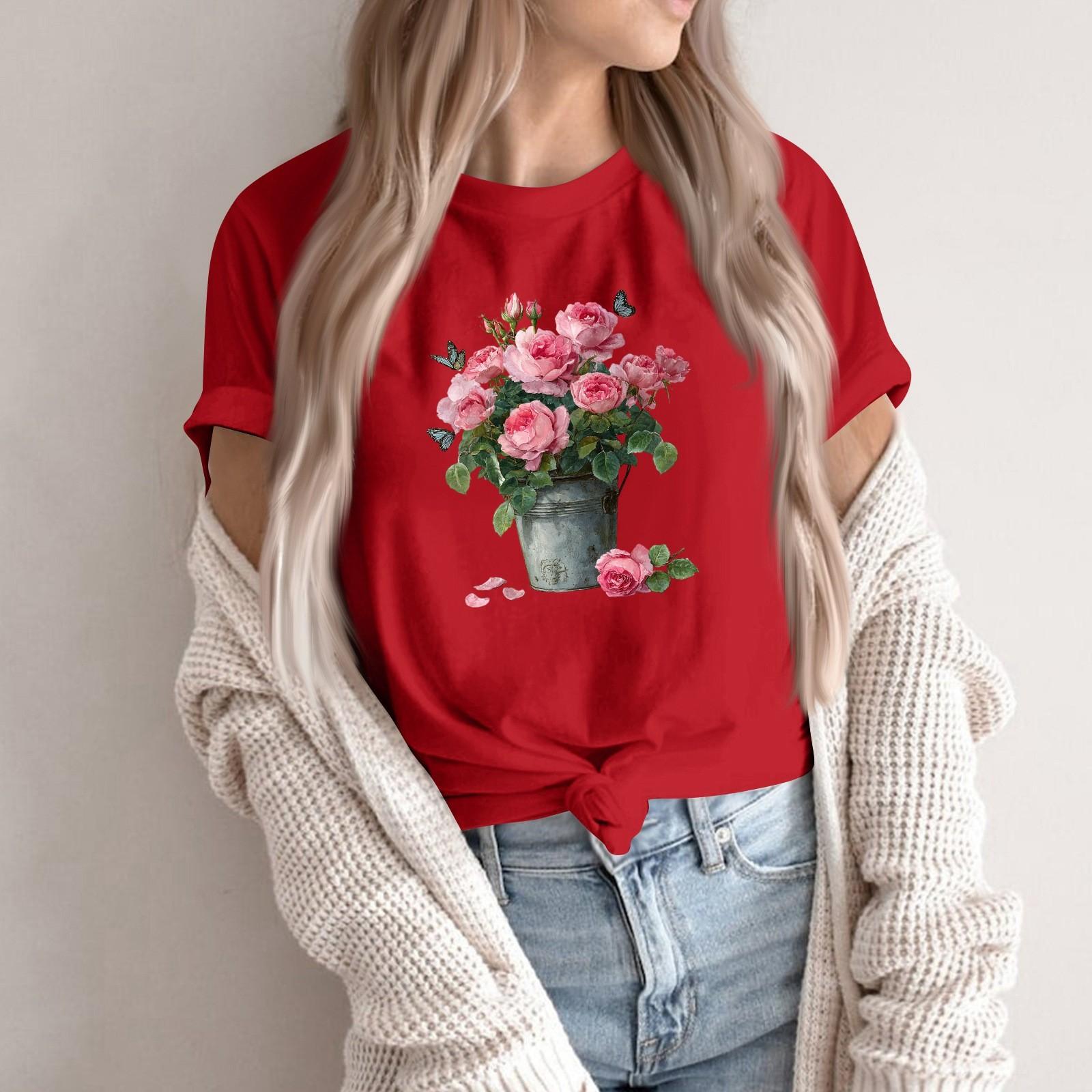 Women s Fashion Casual Printed Round Neck Short Sleeved Pullover T-Shirt Top L червоний
Women s Fashion Casual Printed Round Neck Short Sleeved Pullover T-Shirt Top L червоний