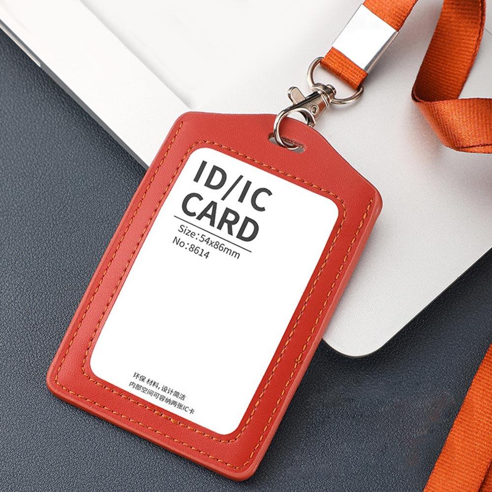 High Quality Genuine Leather Work Card Holder With Neck Lanyard Solid Color ID Card Cover ID Badge Holders Business
High Quality Genuine Leather Work Card Holder With Neck Lanyard Solid Color ID Card Cover ID Badge Holders Business