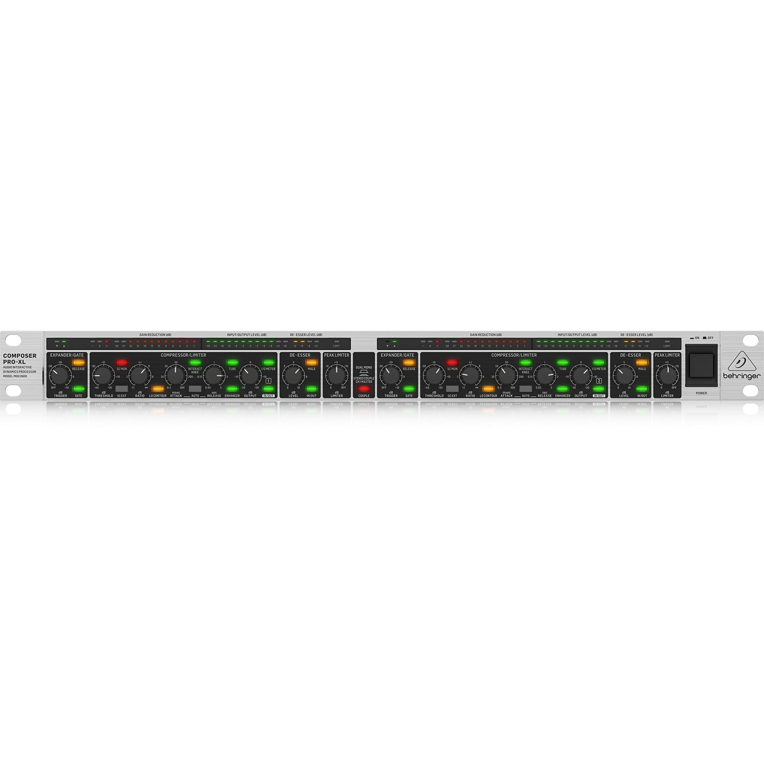 Behringer MDX2600 V2 Компресор з лампою, розмір 1U, 2-канальний, Еспандер, Гейт, Лімітер, Де-есер, Енхансер, Симулятор,
Behringer MDX2600 V2 Компресор з лампою, розмір 1U, 2-канальний, Еспандер, Гейт, Лімітер, Де-есер, Енхансер, Симулятор,