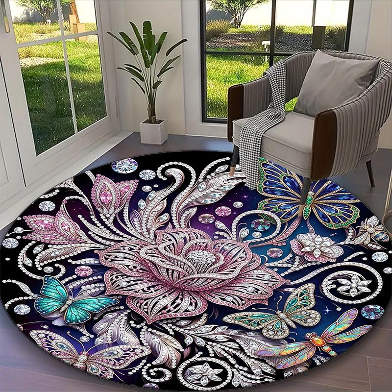 1pc Office Carpet, Earthy Beige Wildflower Butterfly Meadow Chair Rug, Living Room Printed Round Rug, Home Chair Floor Mat Diameter 60cm
1pc Office Carpet, Earthy Beige Wildflower Butterfly Meadow Chair Rug, Living Room Printed Round Rug, Home Chair Floor Mat Diameter 60cm