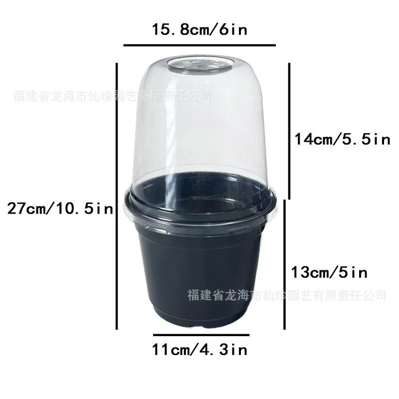 6 Inch Seed Starter Pot with Clear Dome Lid Black Plastic Nursery Container for Plant Propagation and Seed Germination One Size
6 Inch Seed Starter Pot with Clear Dome Lid Black Plastic Nursery Container for Plant Propagation and Seed Germination One Size