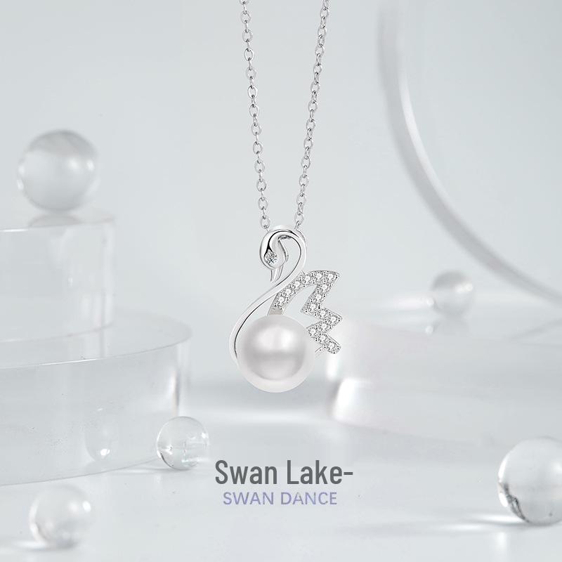 Swan Sterling Silver Necklace with Freshwater Pearl & Zircon Pendant - Women s Elegant Clavicle Chain Sterling Silver 925
Swan Sterling Silver Necklace with Freshwater Pearl & Zircon Pendant - Women s Elegant Clavicle Chain Sterling Silver 925