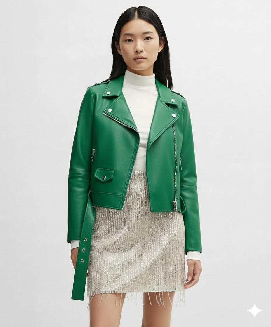 Lambskin Stylish Genuine Jacket Women s Leather Handmade Green Casual Motorcycle 3XL зелений
Lambskin Stylish Genuine Jacket Women s Leather Handmade Green Casual Motorcycle 3XL зелений