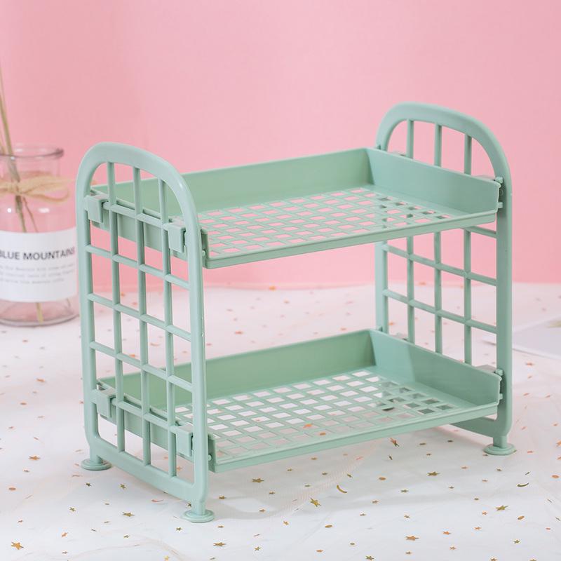 Double-Layer Plastic Storage Rack for Desk, Bathroom, or Kitchen.
Double-Layer Plastic Storage Rack for Desk, Bathroom, or Kitchen.
