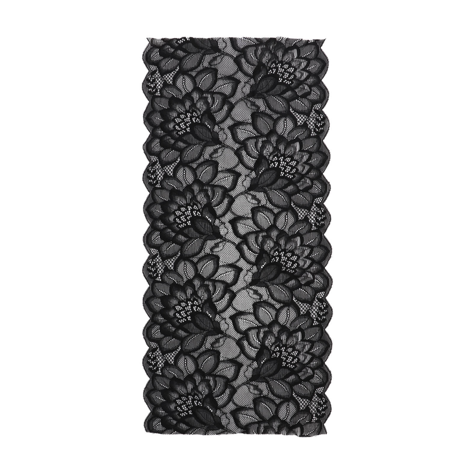 Кружевная лента 23 см шириной нейлоновая высокая эластичность мягкая широко используемая одежда аксессуары для обуви шляпы чёрный