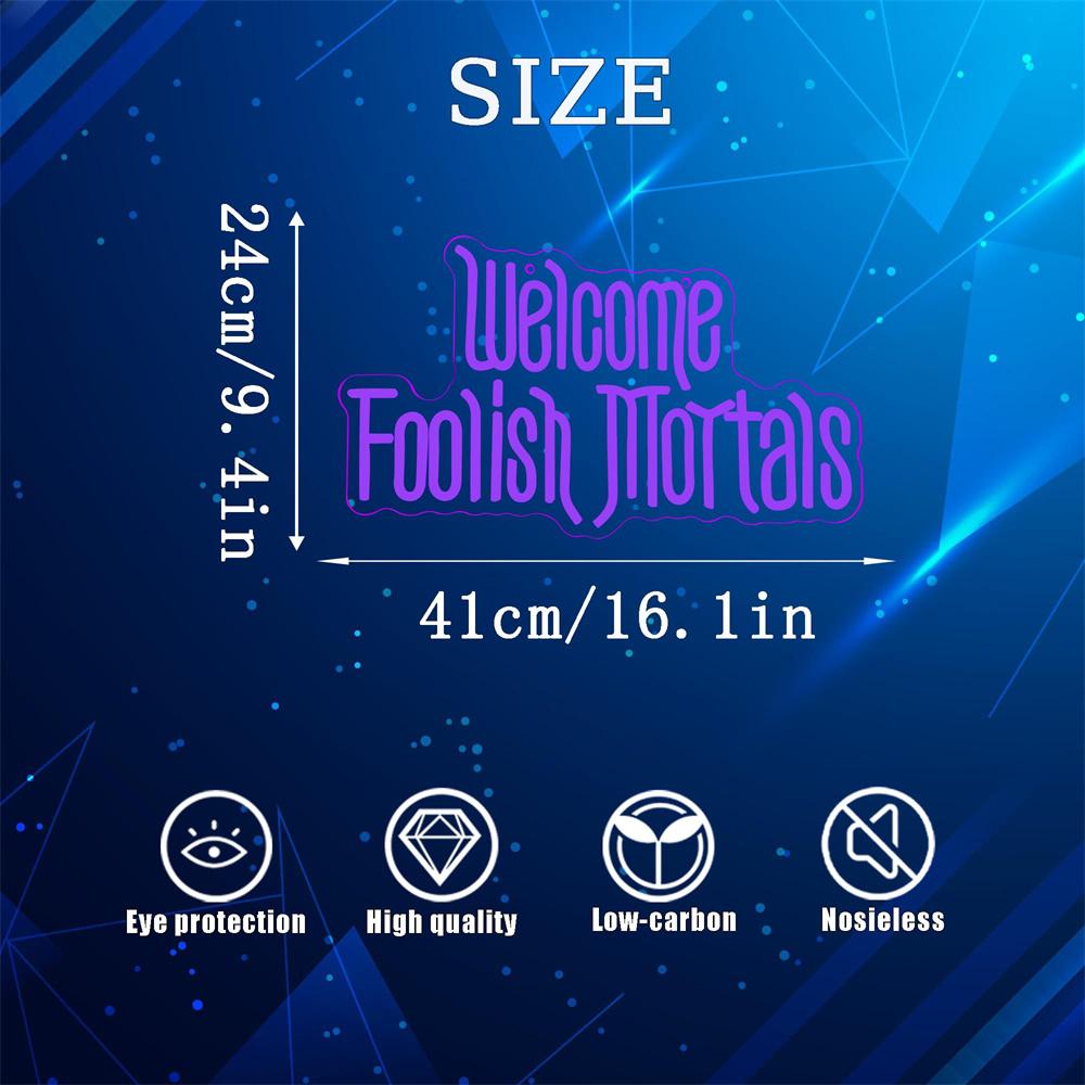 Welcome Foolish Mortals Led Neon Signs Wall Art Decor Dimmable USB Powered for Halloween Party Bar Spooky Gothic Haunted Mansion
Welcome Foolish Mortals Led Neon Signs Wall Art Decor Dimmable USB Powered for Halloween Party Bar Spooky Gothic Haunted Mansion